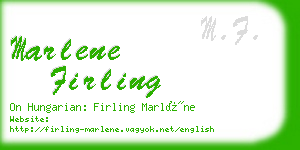 marlene firling business card